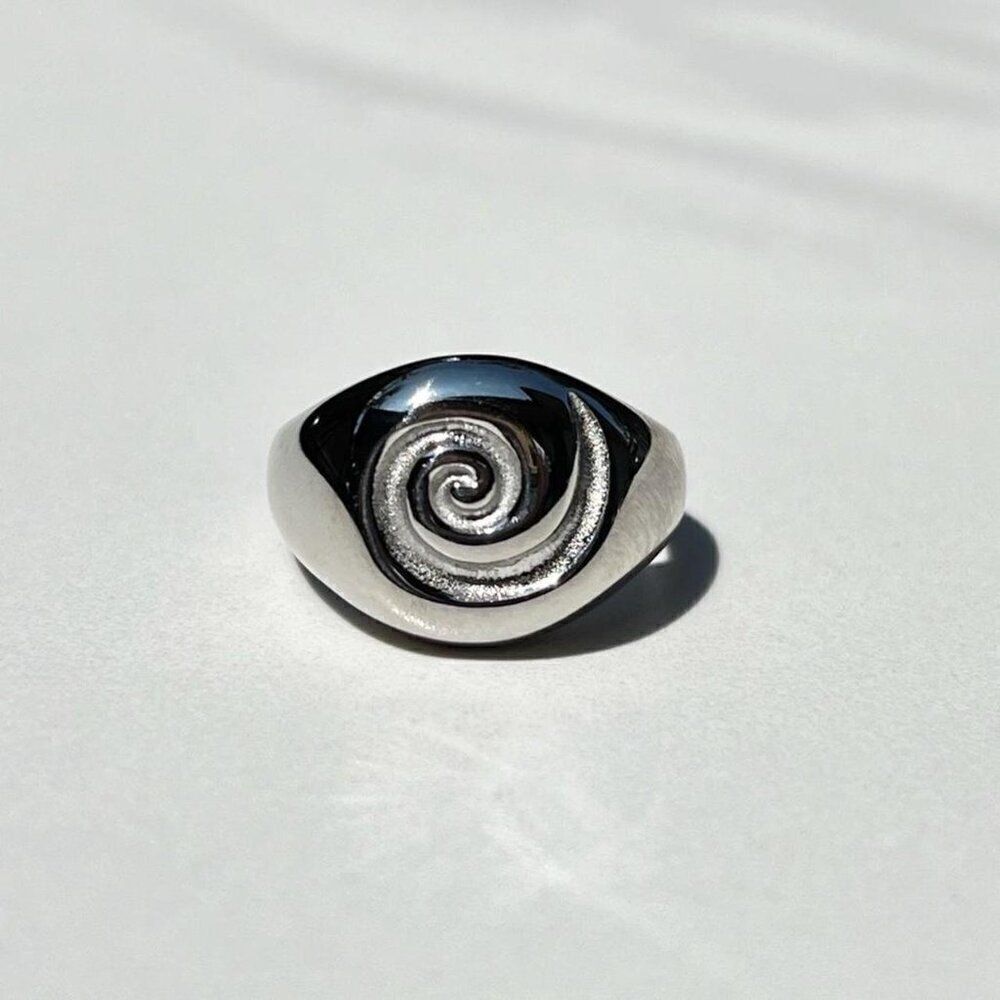 New! “Madrid” Engraved Swirl Chunky Silver Ring